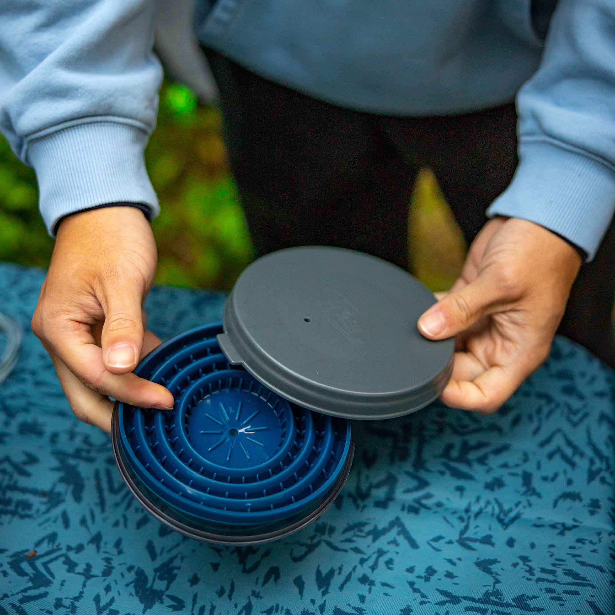 GSI Camp Coffee JavaDrip filtre café pliable bleu