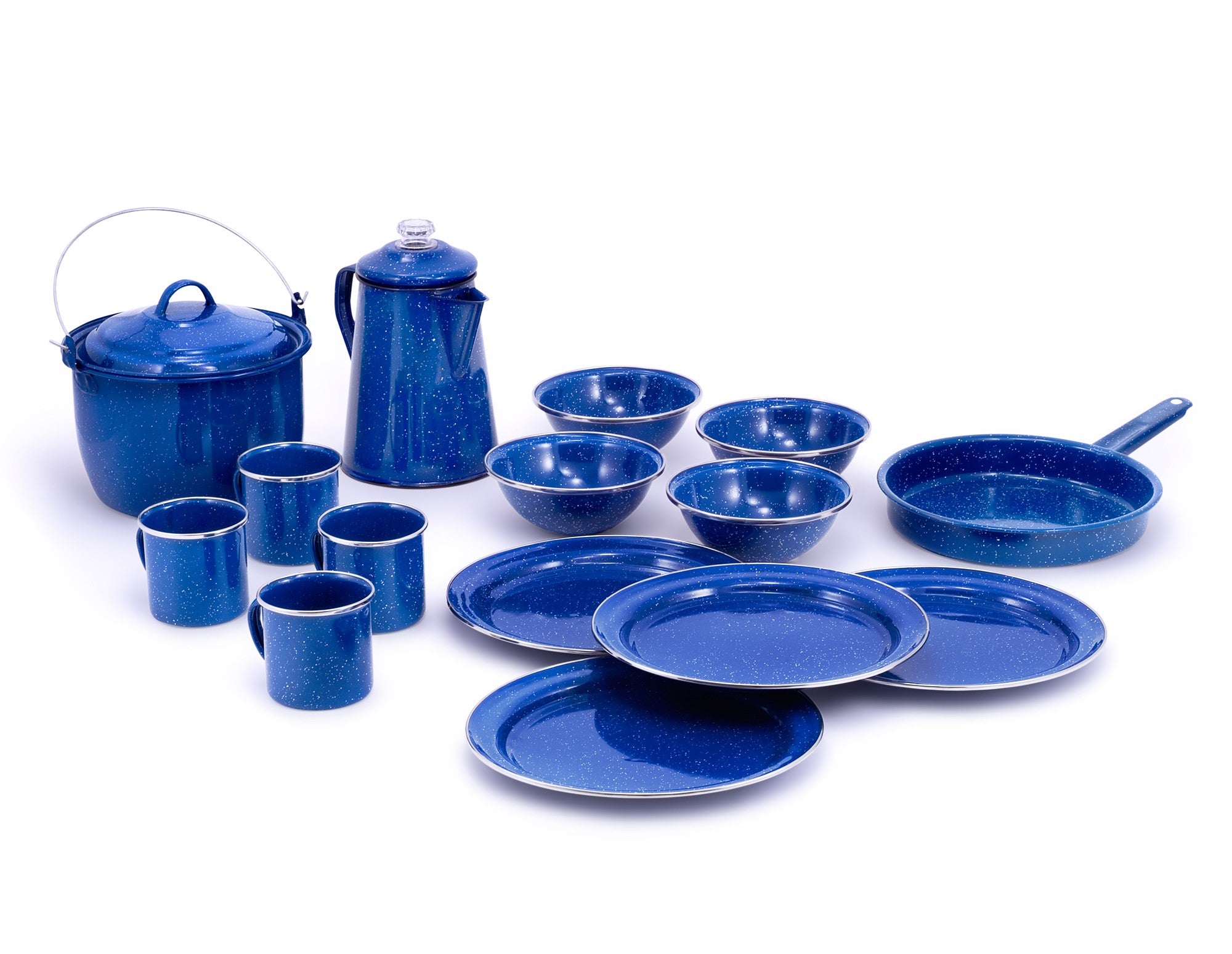 GSI Enamelware 15 Piece Camp Set vaisselle émaillée 4 personnes