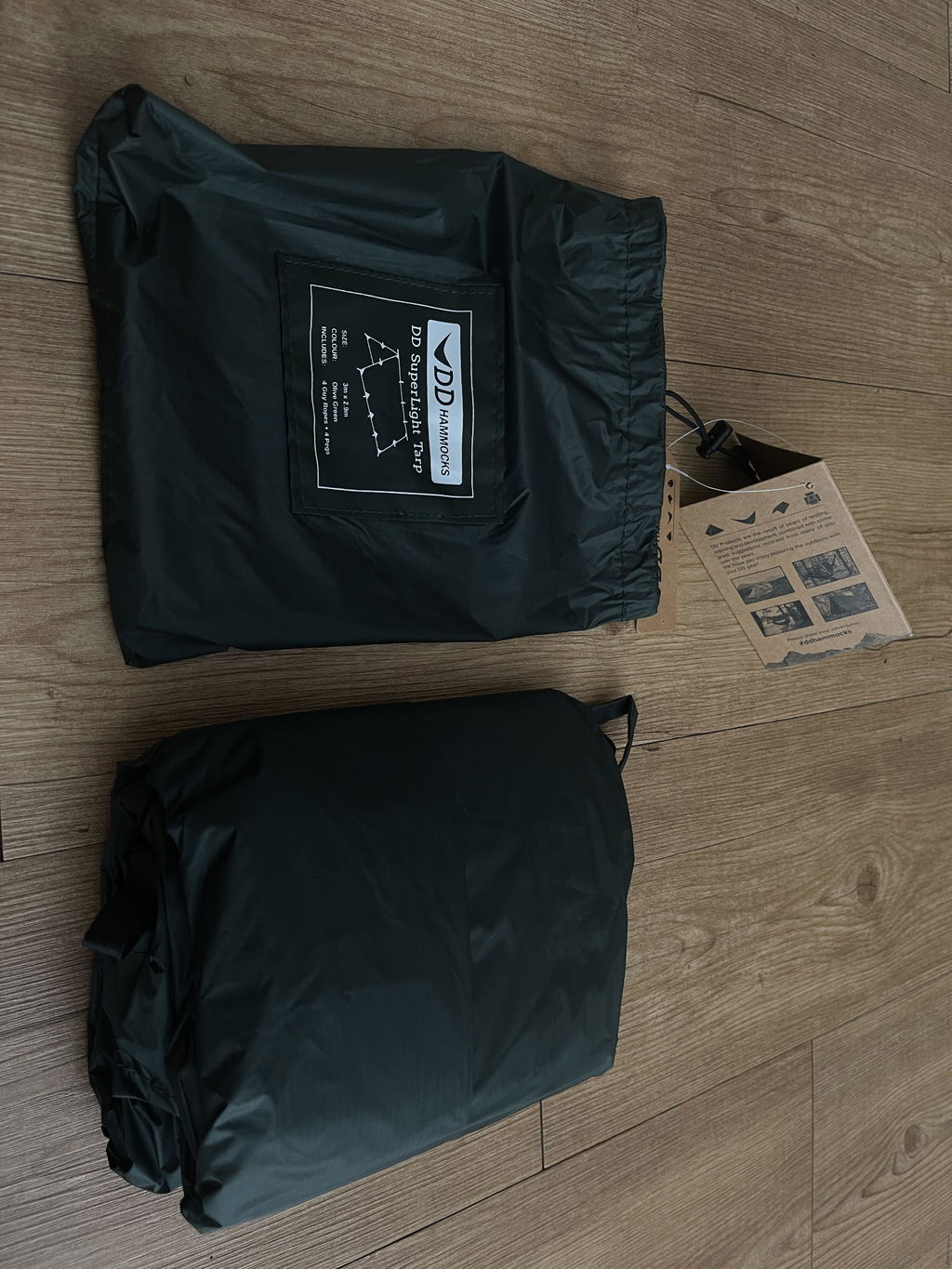 DD SuperLight Tarp bâche hamac vert olive 19 attaches