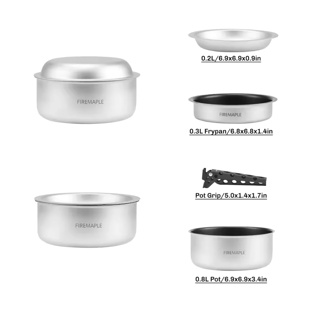 FireMaple Frost kit popote alu 0,8 L + poêle solo