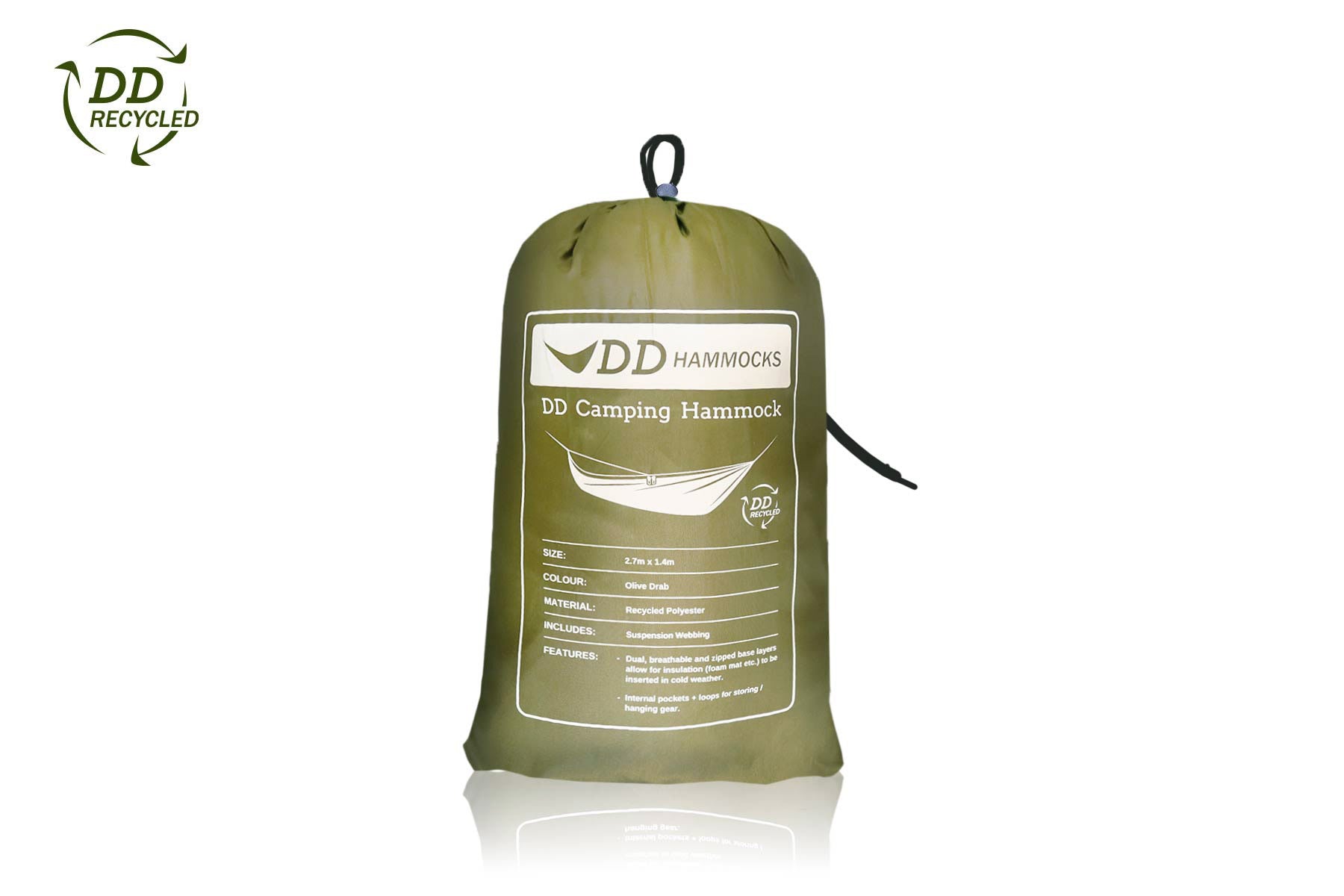 DD Recycled Hamac camping Olive Drab double couche recyclé
