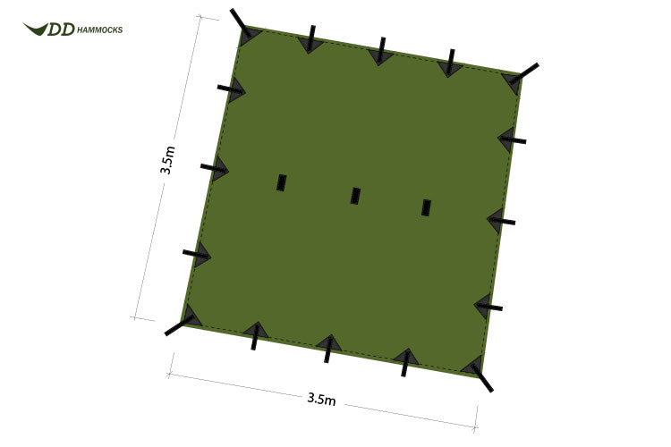 DD Tarp 3.5x3.5 bâche hamac vert olive imperméable