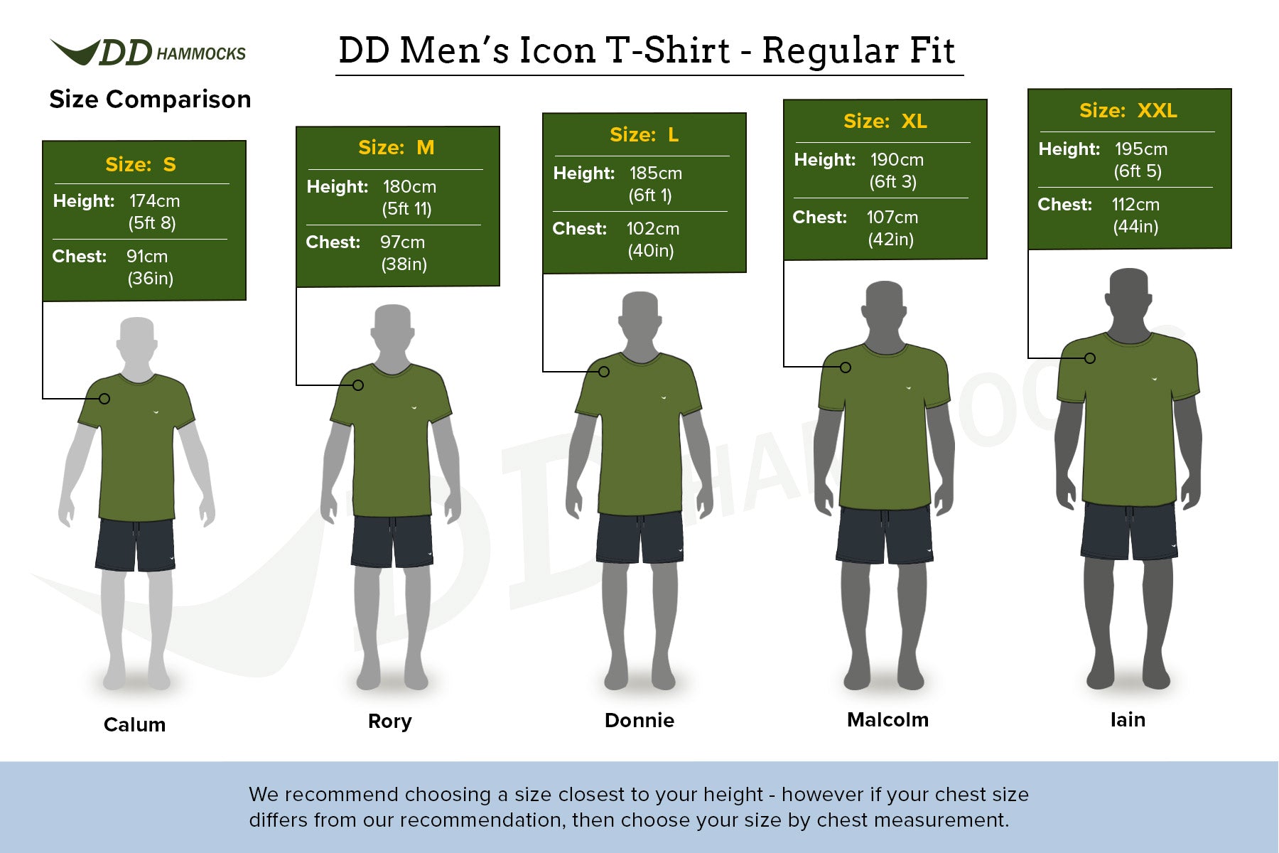 DD Icon T-Shirt Homme Coton Vert Olive Regular M