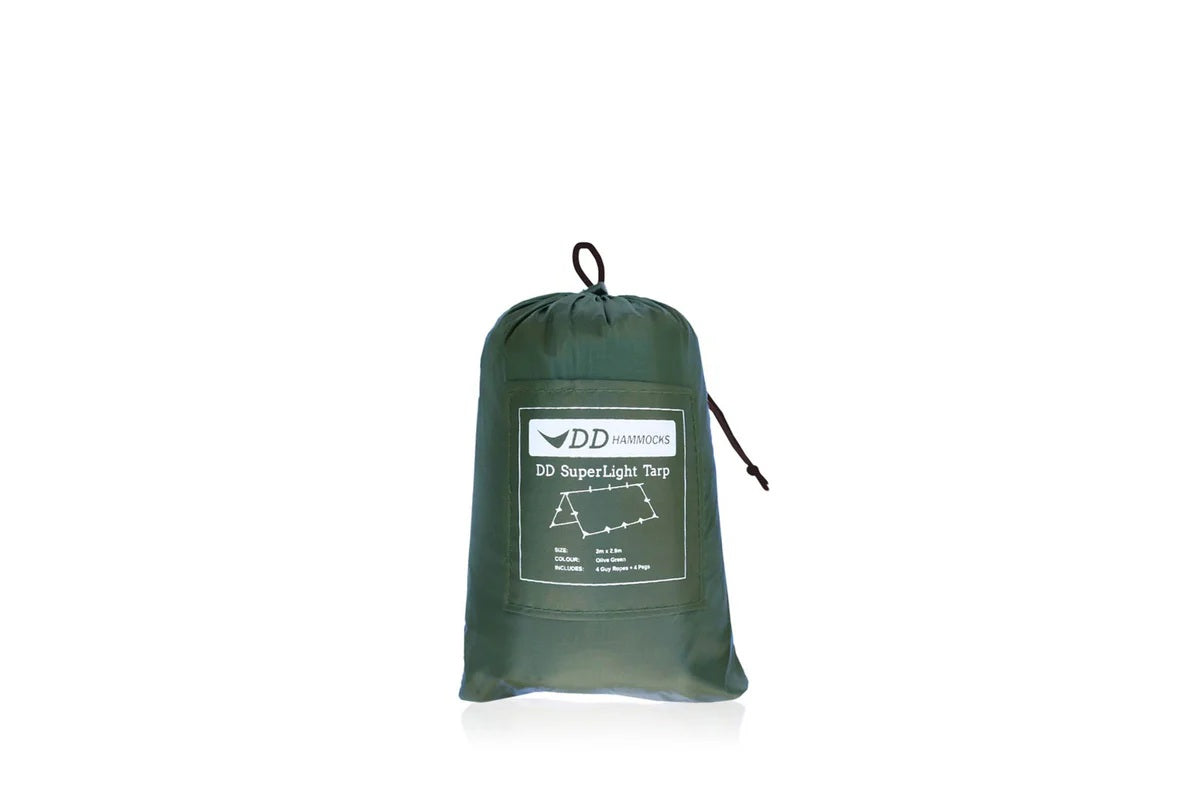 DD SuperLight Tarp bâche hamac vert olive 19 attaches