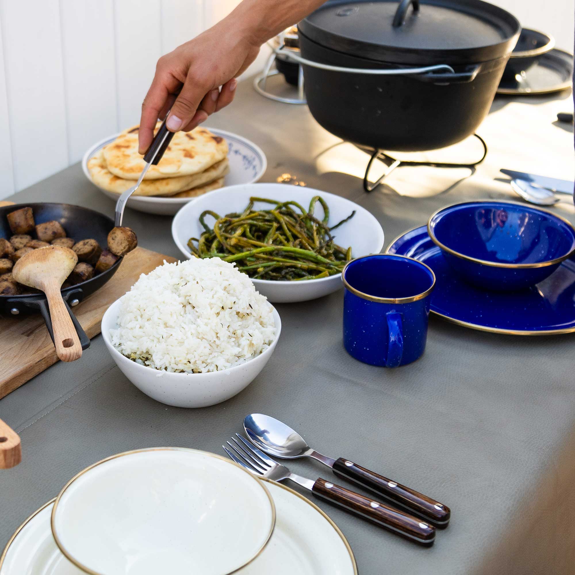 GSI Enamelware Mesa Service 2 Personnes Émail