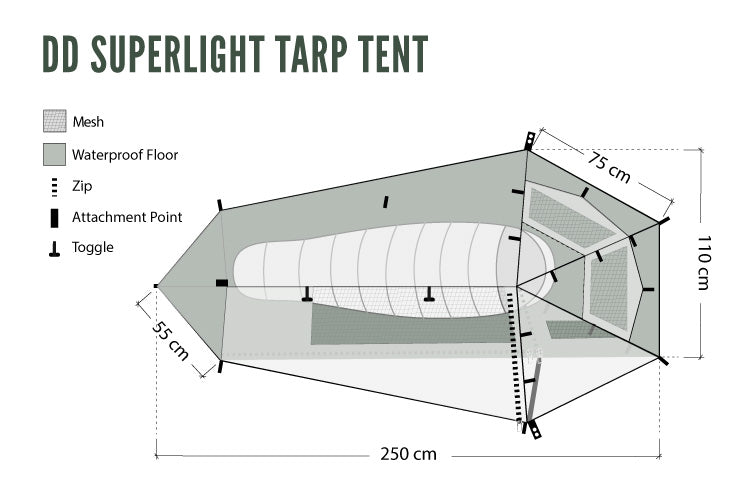DD SuperLight Tente Tarp 1 Place 710 g