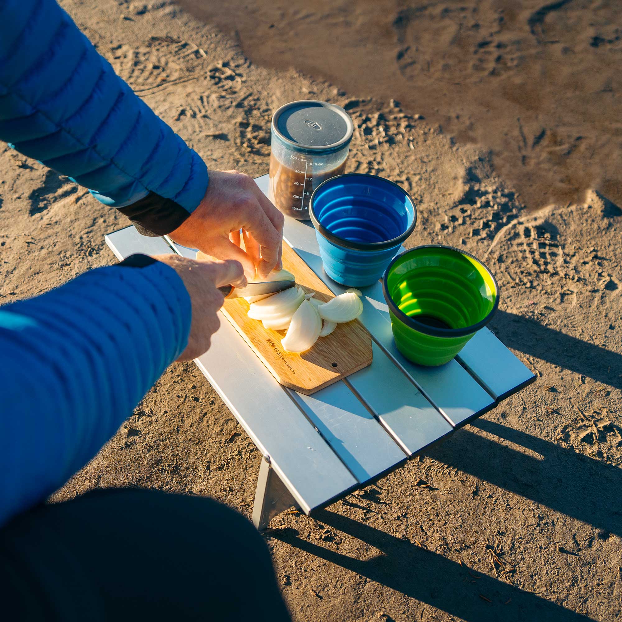 GSI Santoku set couteau + planche bambou bivouac