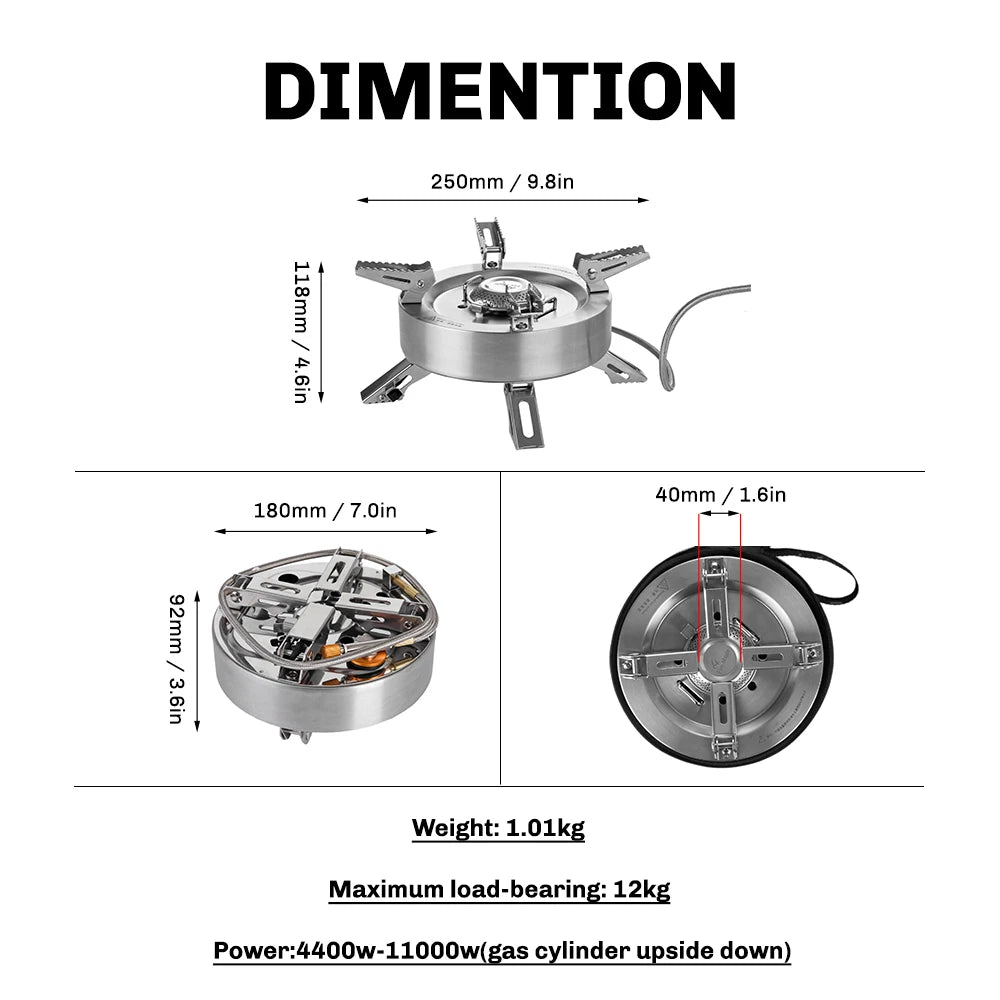 FireMaple Saturn réchaud gaz déporté puissant 4,4 kW inox