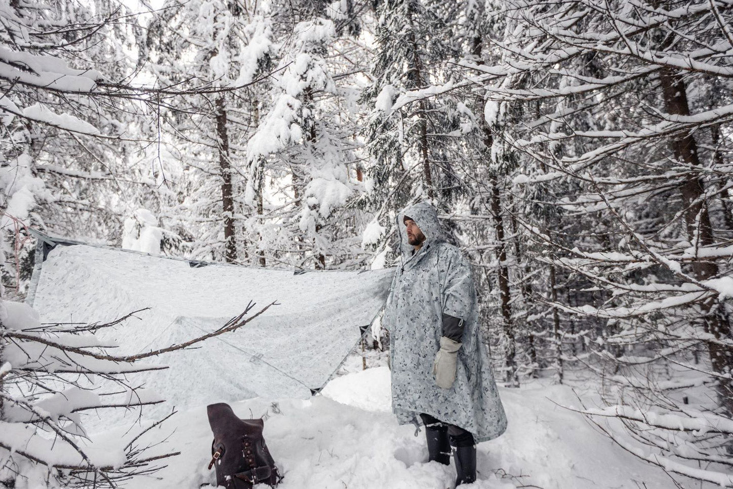 DD Poncho Tarp Winter MC camouflage neige étanche