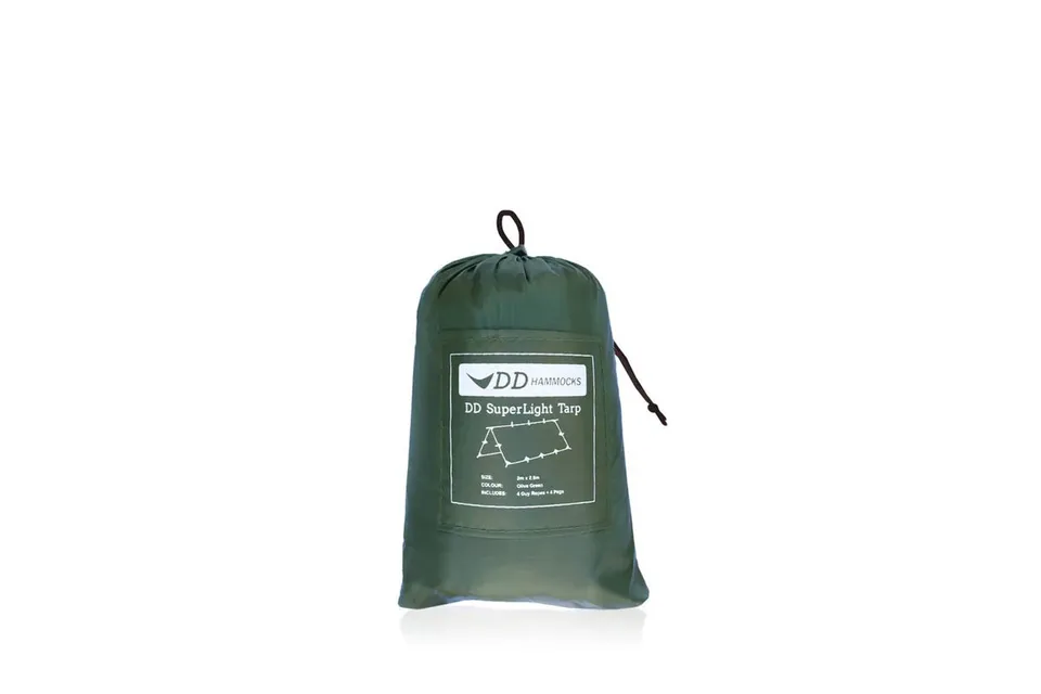 DD SuperLight Tarp bâche hamac vert olive 19 attaches
