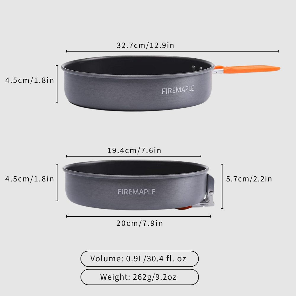 FireMaple Feast Poêle Camping 19 cm Antiadhésive