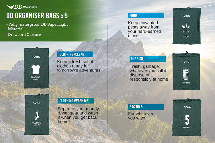 DD Hammocks Organiser sacs rangement étanches x5