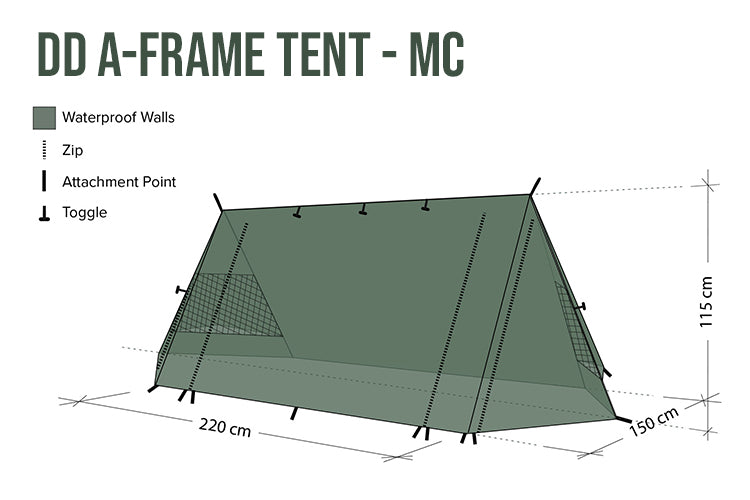 DD A-Frame tente canadienne multicam 2 places