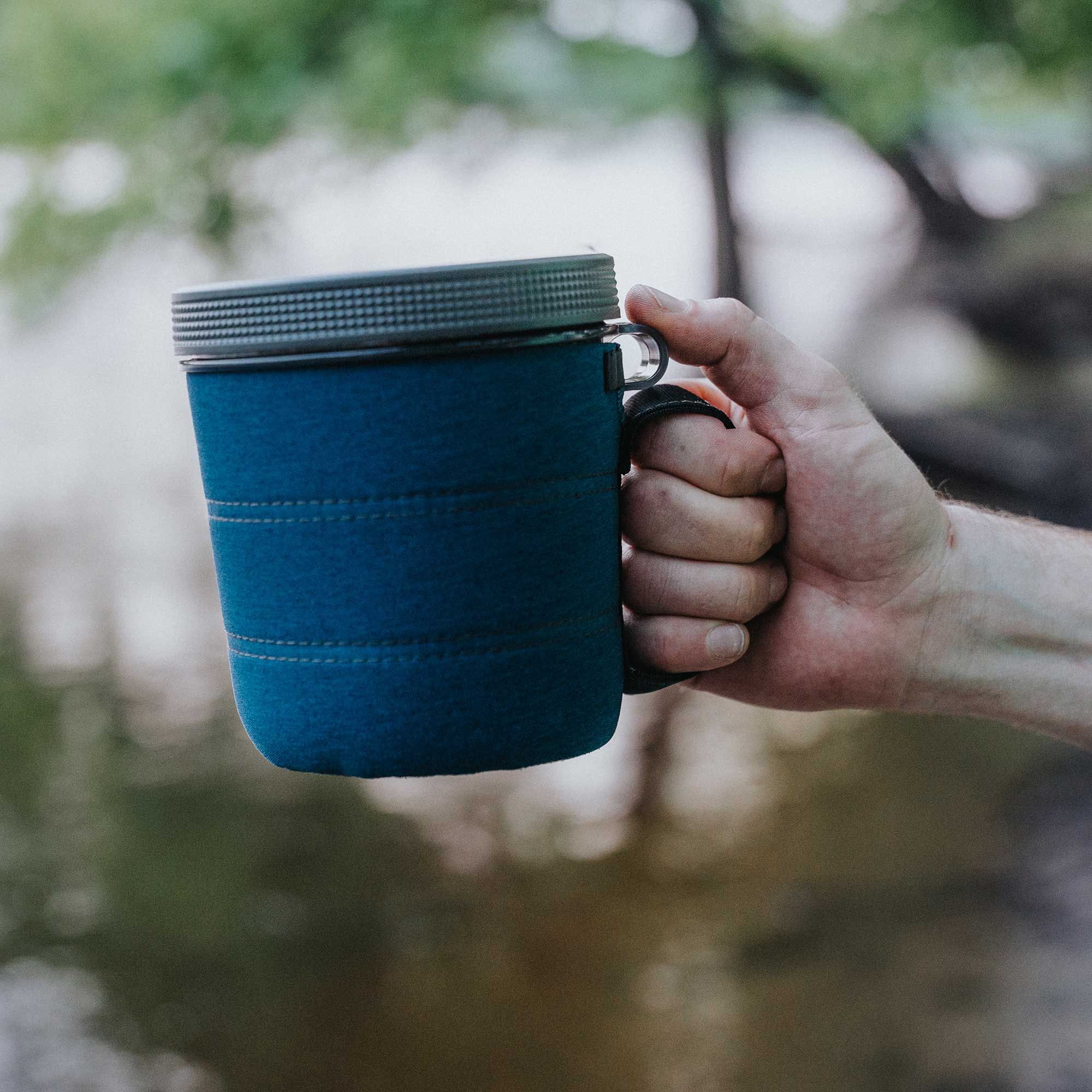 GSI FairShare mug camping avec couvercle bleu 710 ml