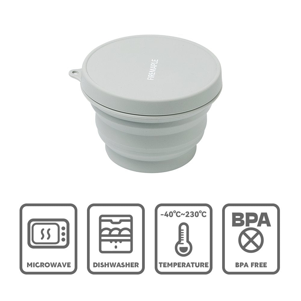 FireMaple bol silicone pliable 1000 ml couvercle