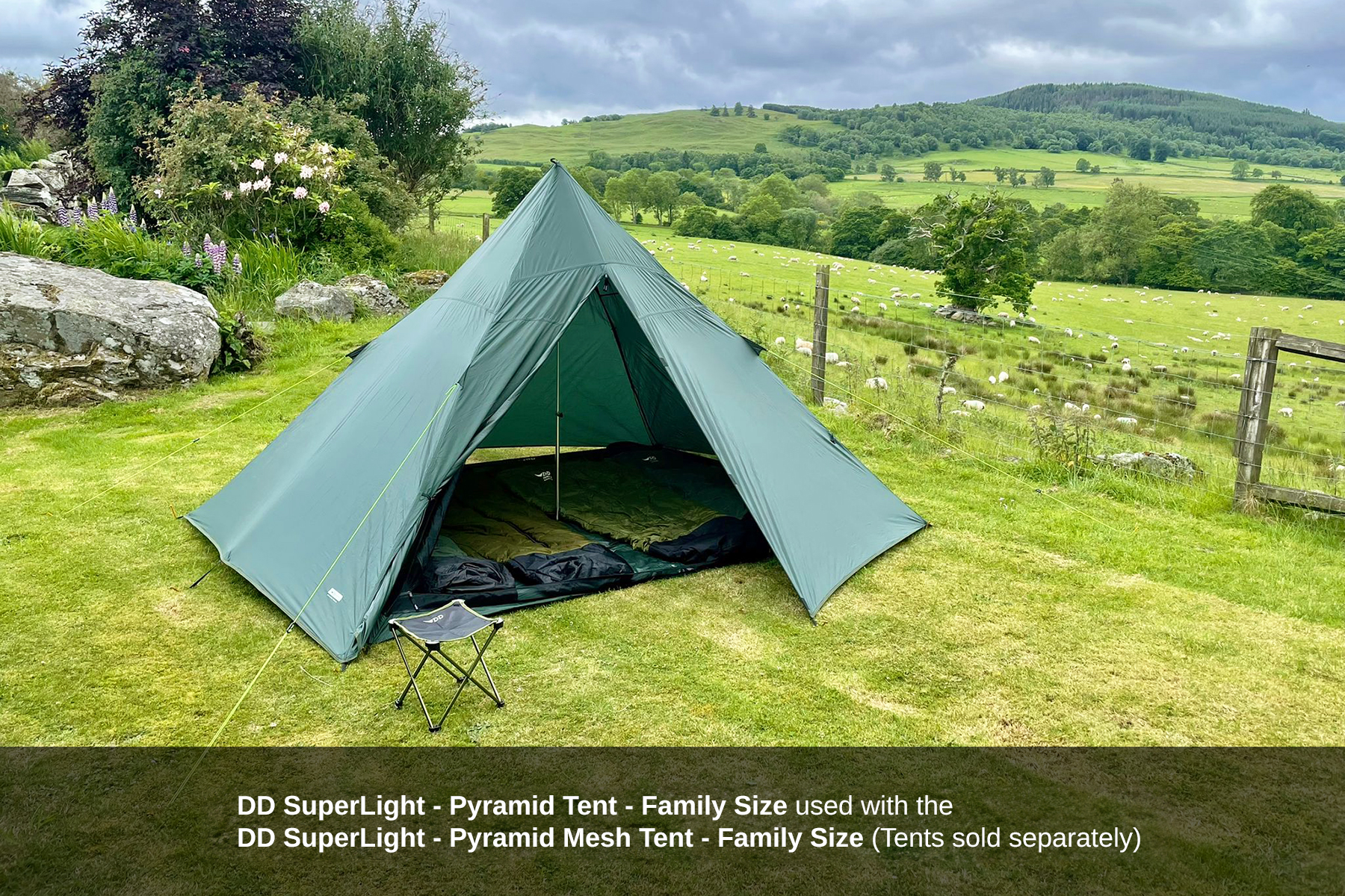 DD SuperLight tente pyramide familiale avec mât 1,8 m