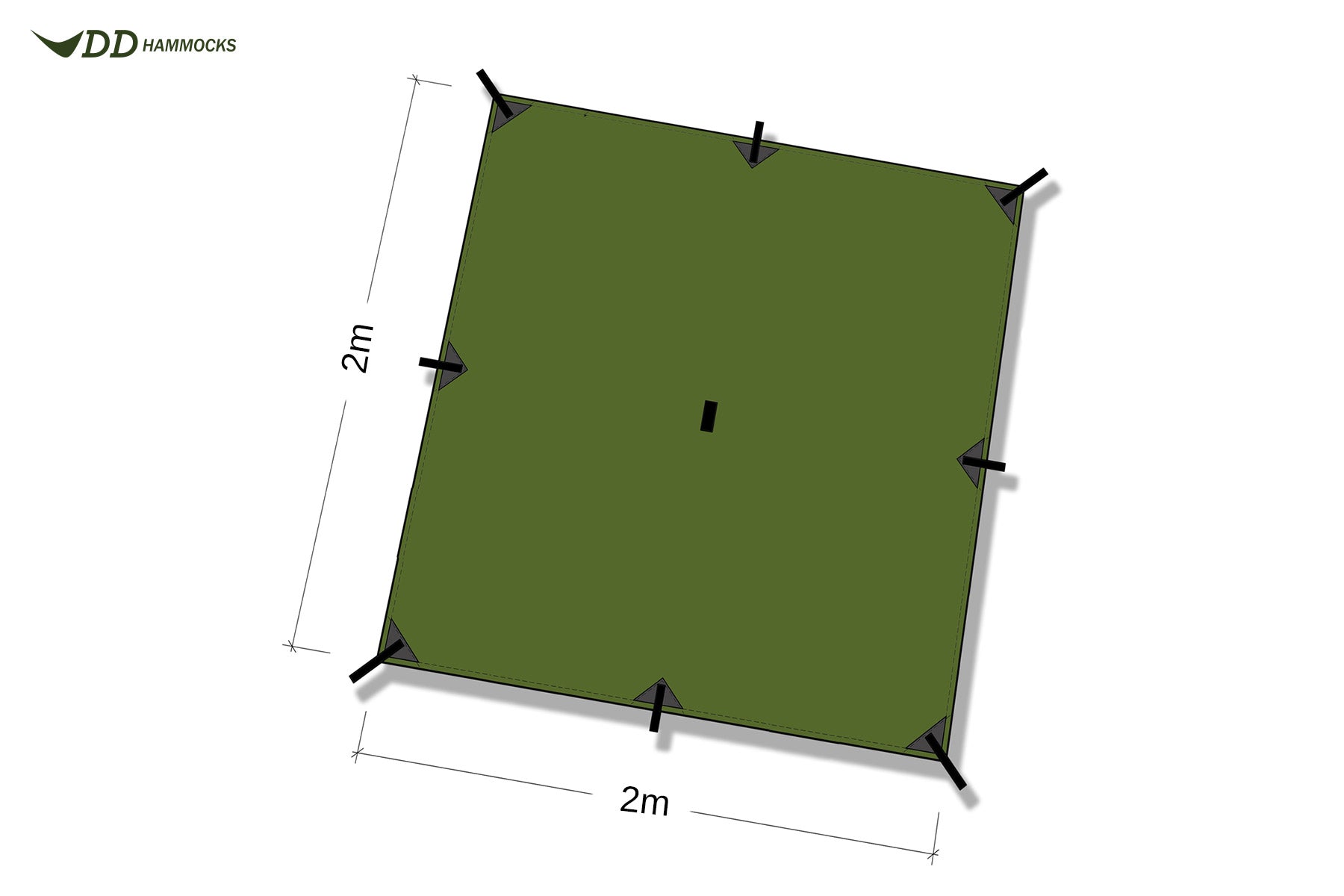 DD Hammocks Tarp 2x2 tarp vert olive 3000 mm