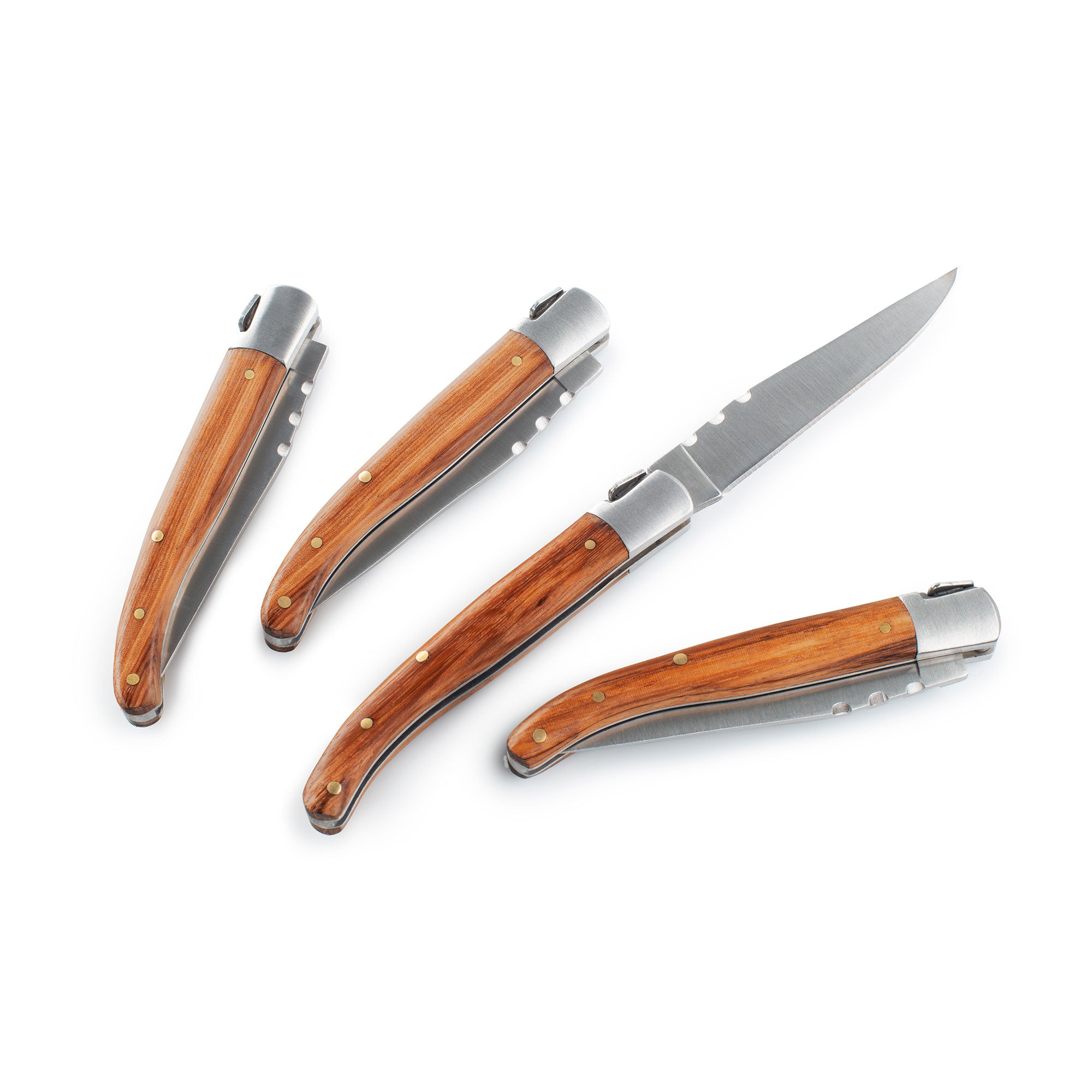 GSI Rakau set couteaux steak pliants inox bois