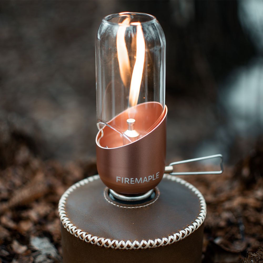 FireMaple Abat-jour lanterne gaz orange verre