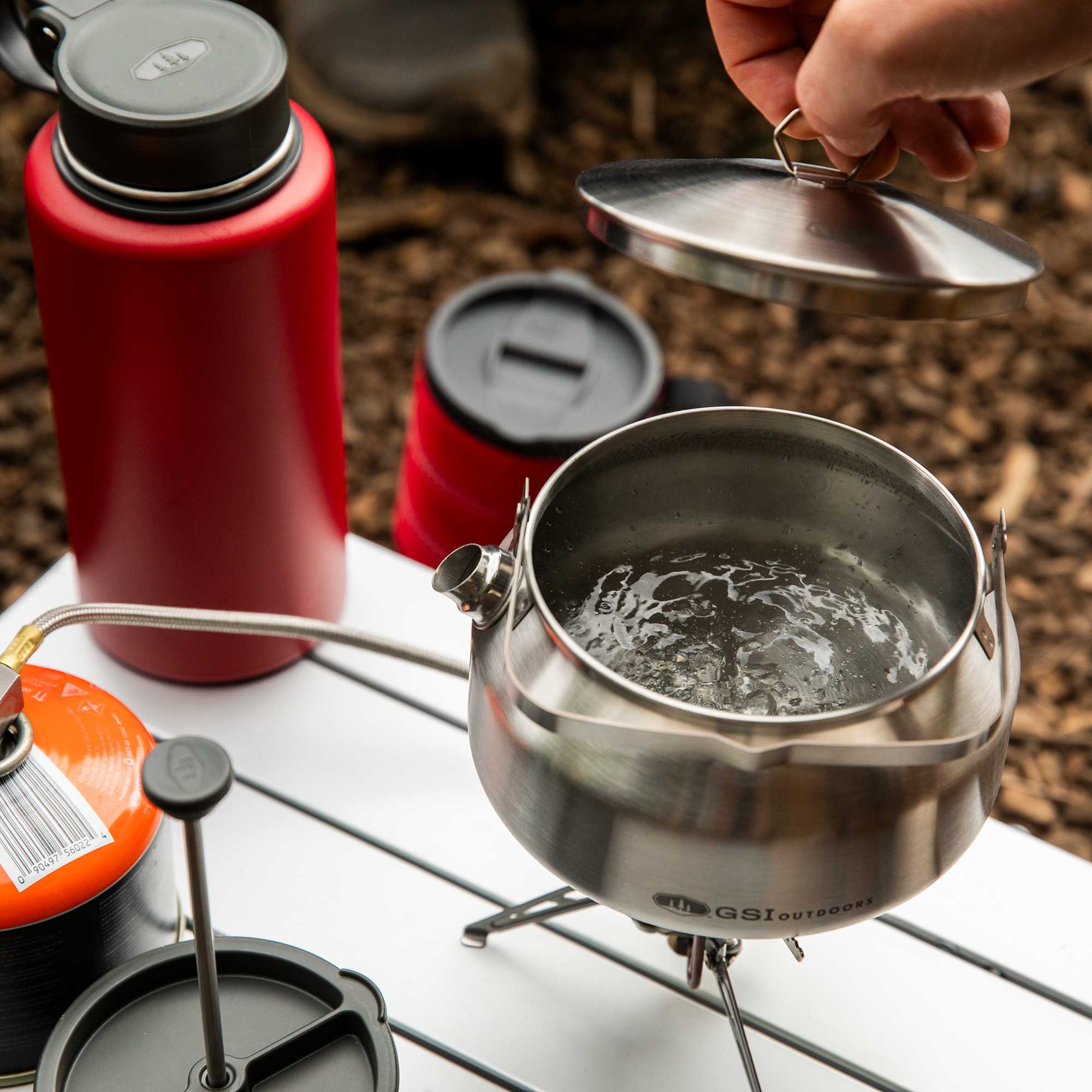 Gsi Glacier Ketalist bouilloire inox 1 L + fourchette-cuillère