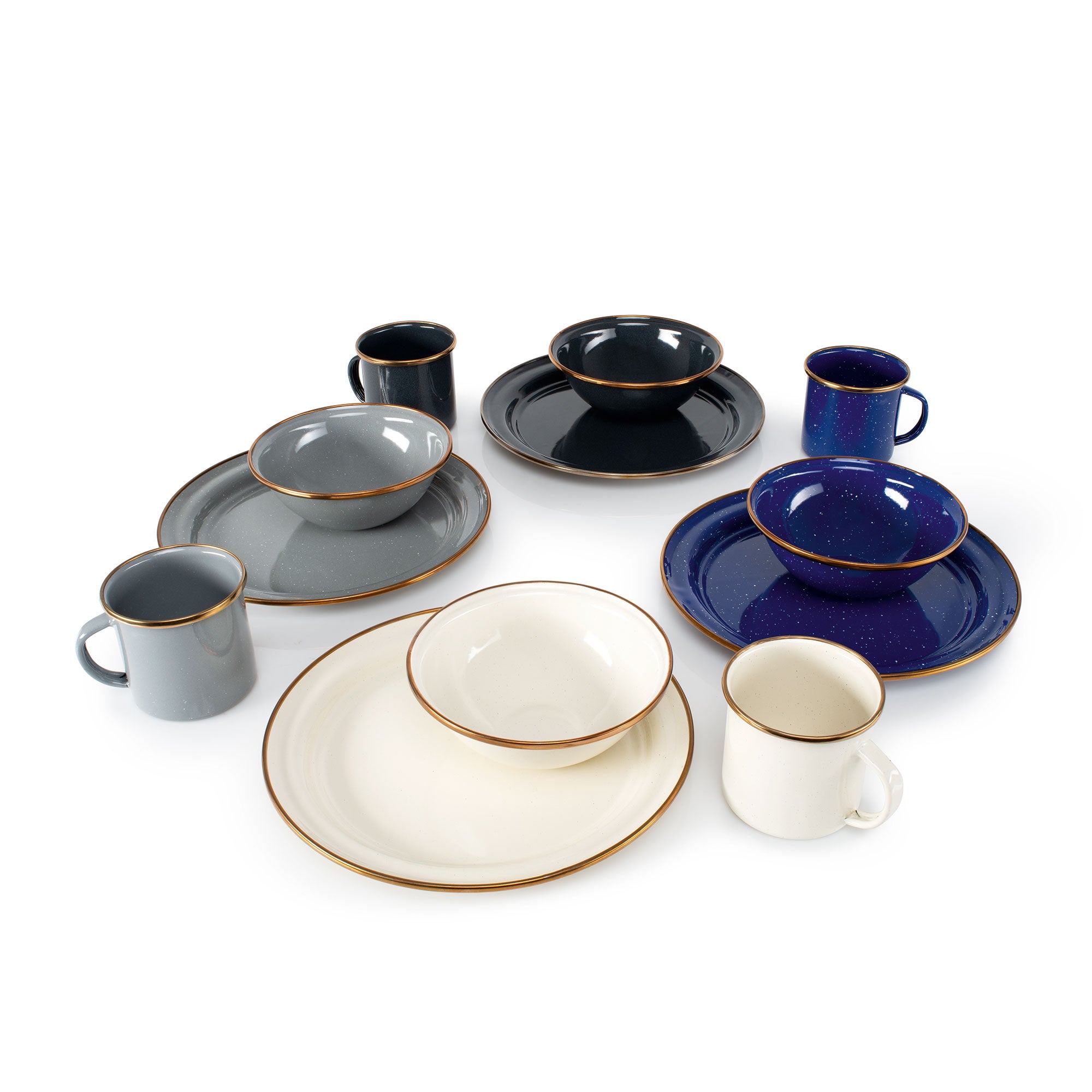 GSI Enamelware Mesa service émail 4 personnes