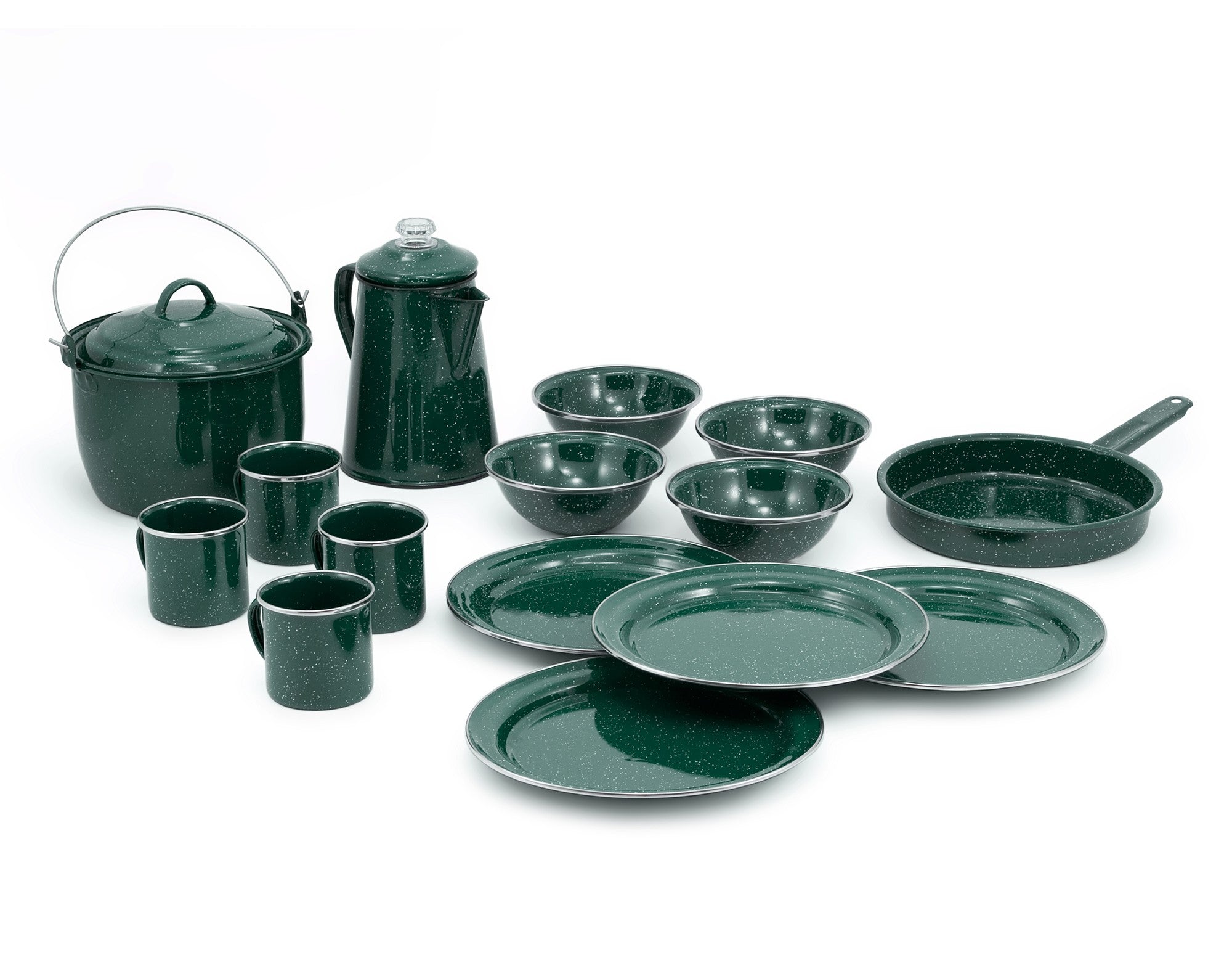 GSI Enamelware 15 Piece Camp Set vaisselle émaillée 4 personnes