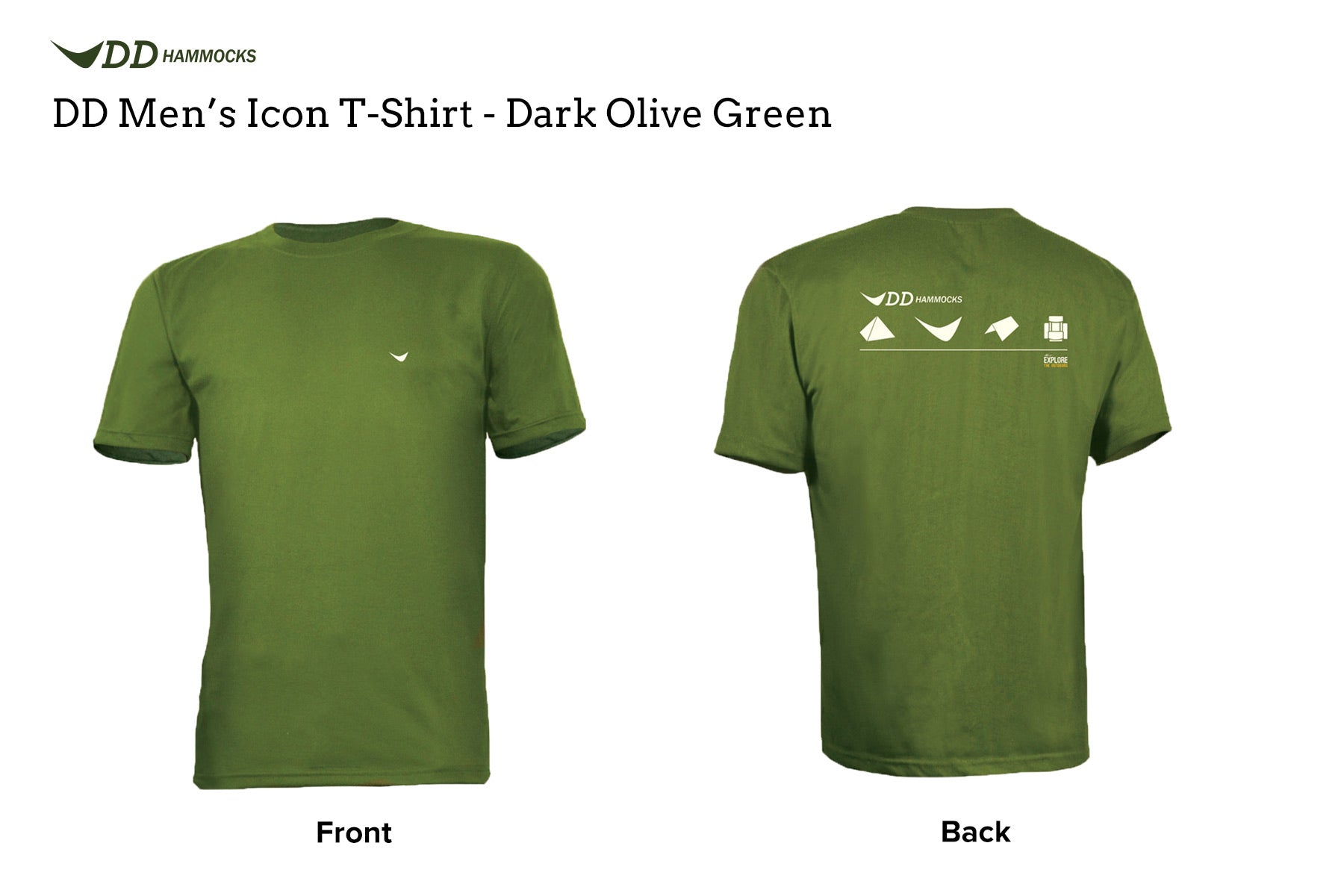 DD Icon T-Shirt Homme Coton Vert Olive Regular M