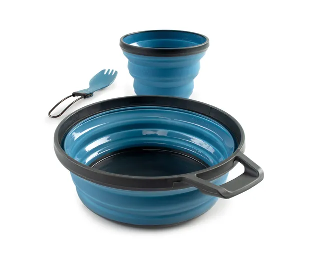 GSI Escape Set Vaisselle 1 Personne Bleu Pliable