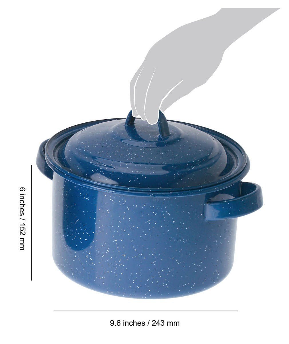 GSI Enamelware Stock Pot faitout email bleu 5,75 Qt