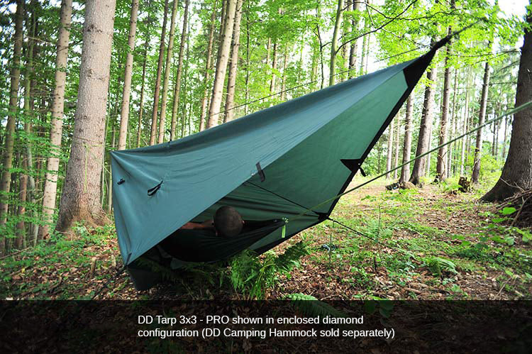 DD Tarp 3x3 PRO bâche camping hamac olive
