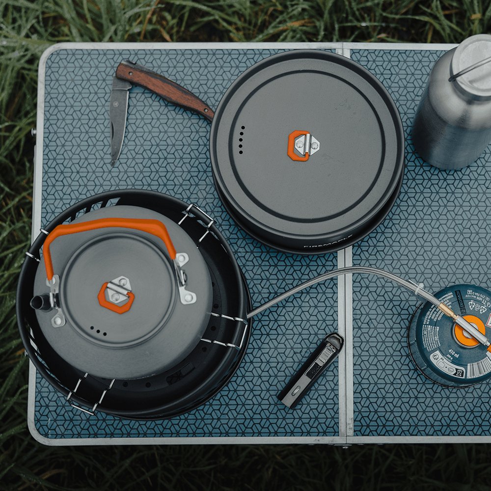 FireMaple kit popote camping avec réchaud gaz 3 kW