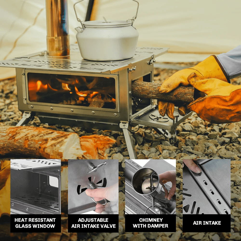 FireMaple Antarcti poêle bois tente chaude inox