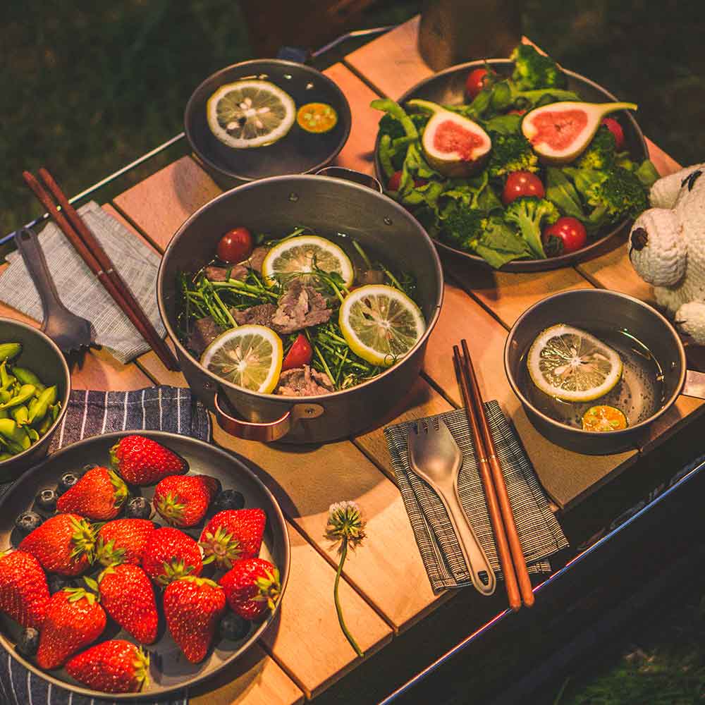 FireMaple Gourmet kit popote alu 5 pièces 2 personnes