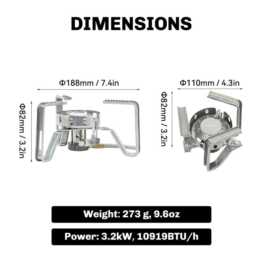 FireMaple FMS-125 Pro réchaud déporté piezo 3,2 kW