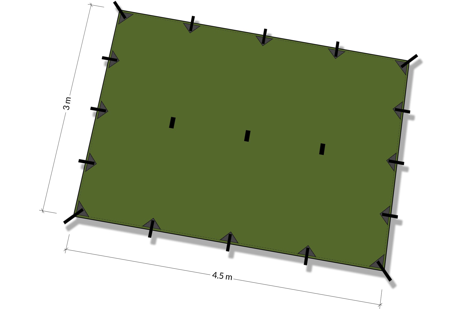 DD Hammocks Tarp XL bâche 4,5x3 m Vert olive