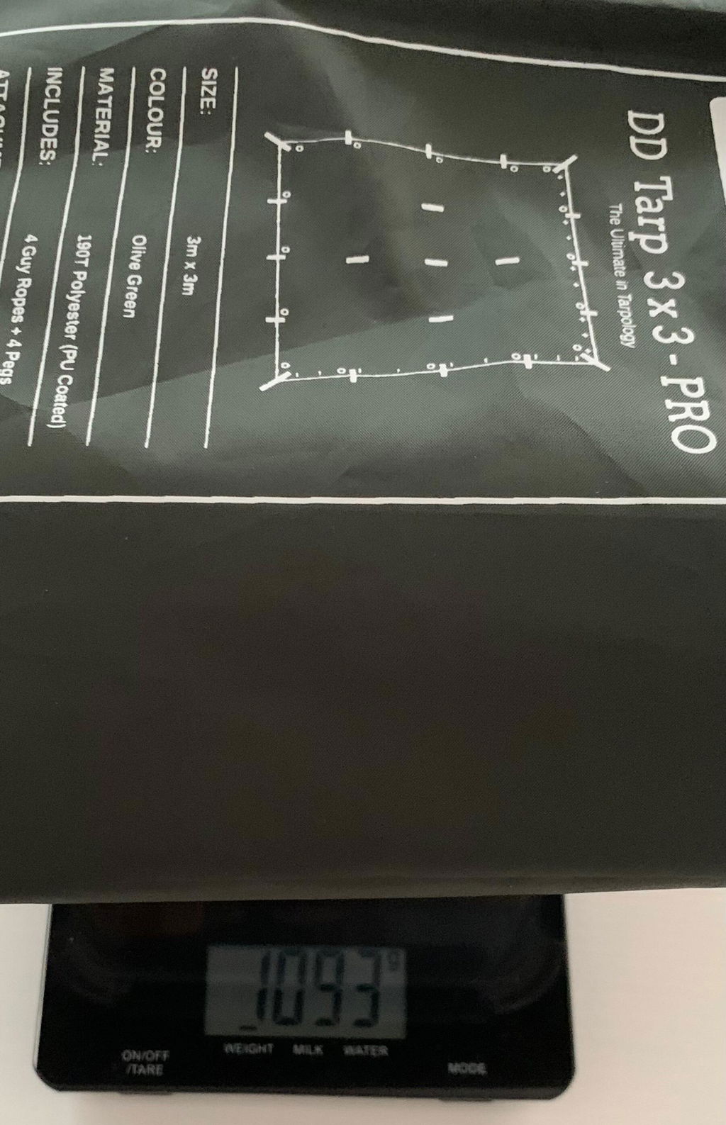DD Tarp 3x3 PRO bâche camping hamac olive