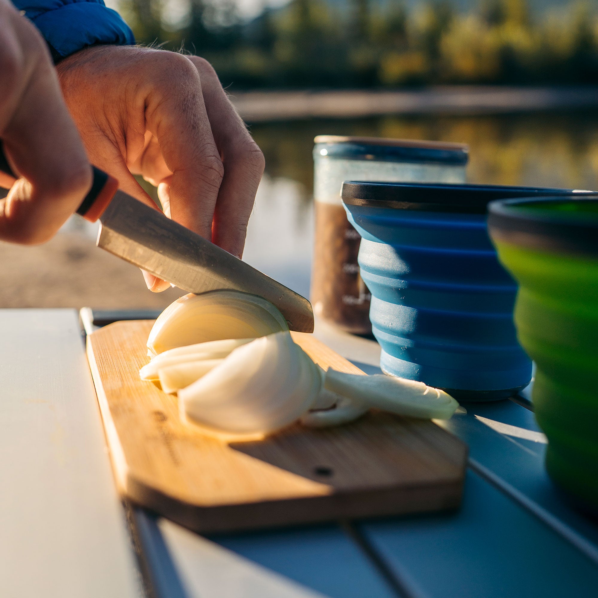 GSI Santoku set couteau + planche bambou bivouac