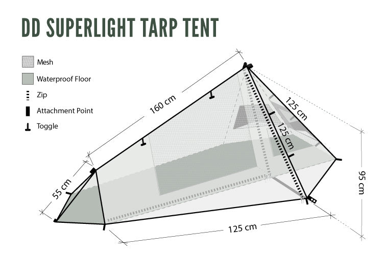 DD SuperLight Tente Tarp 1 Place 710 g