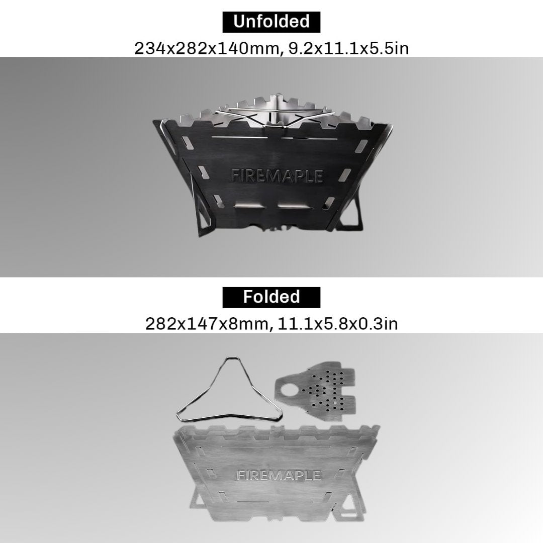 FireMaple Maverick réchaud bois triangle pliable inox