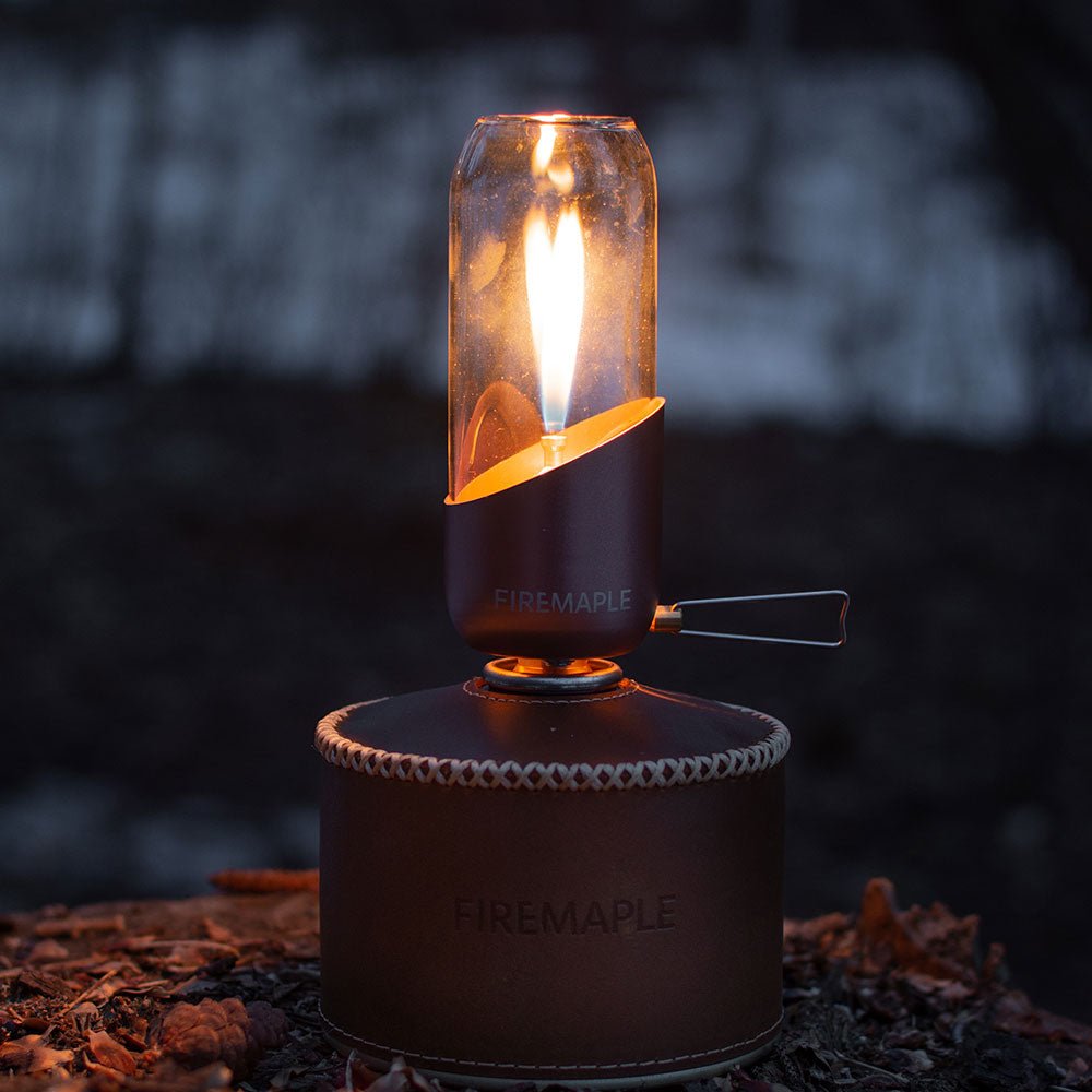 FireMaple Abat-jour lanterne gaz orange verre
