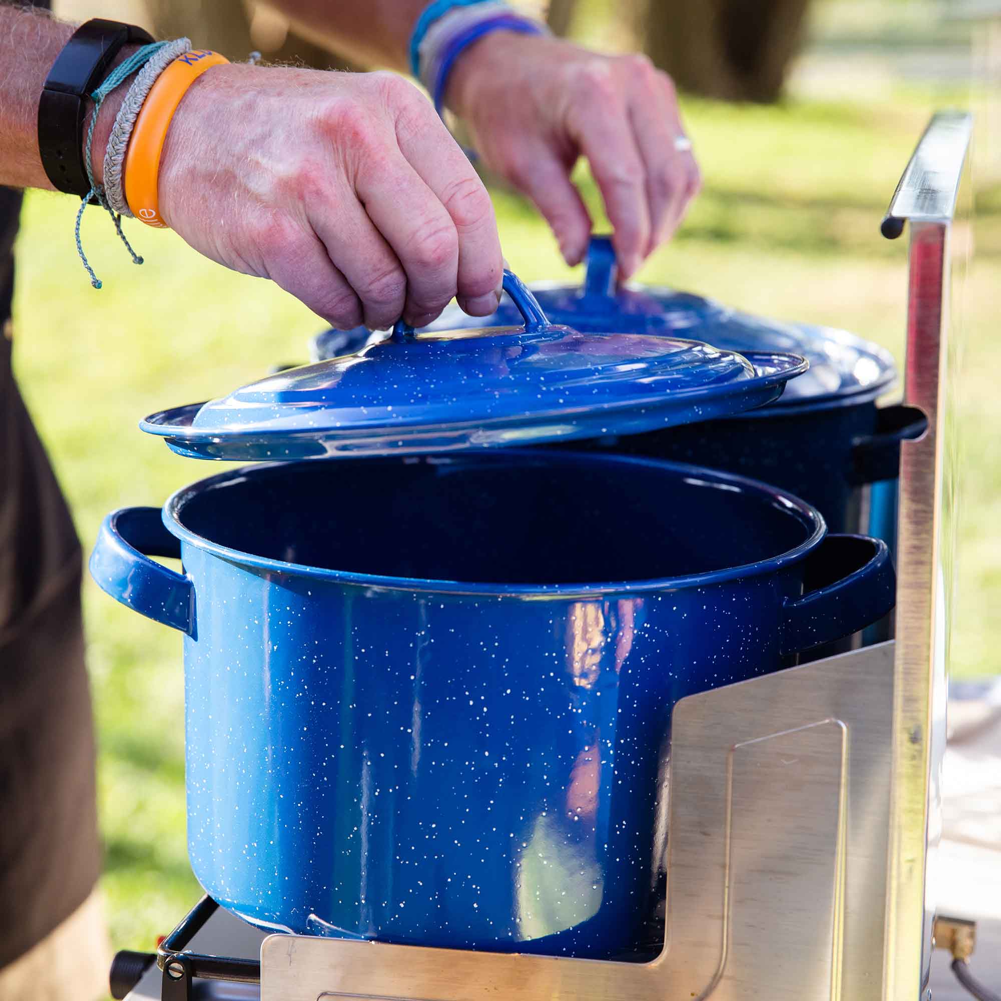 GSI Enamelware Stock Pot faitout email bleu 5,75 Qt