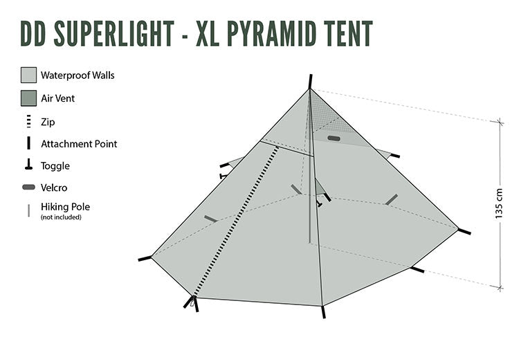 DD Hammocks SuperLight XL tente pyramide 2 places