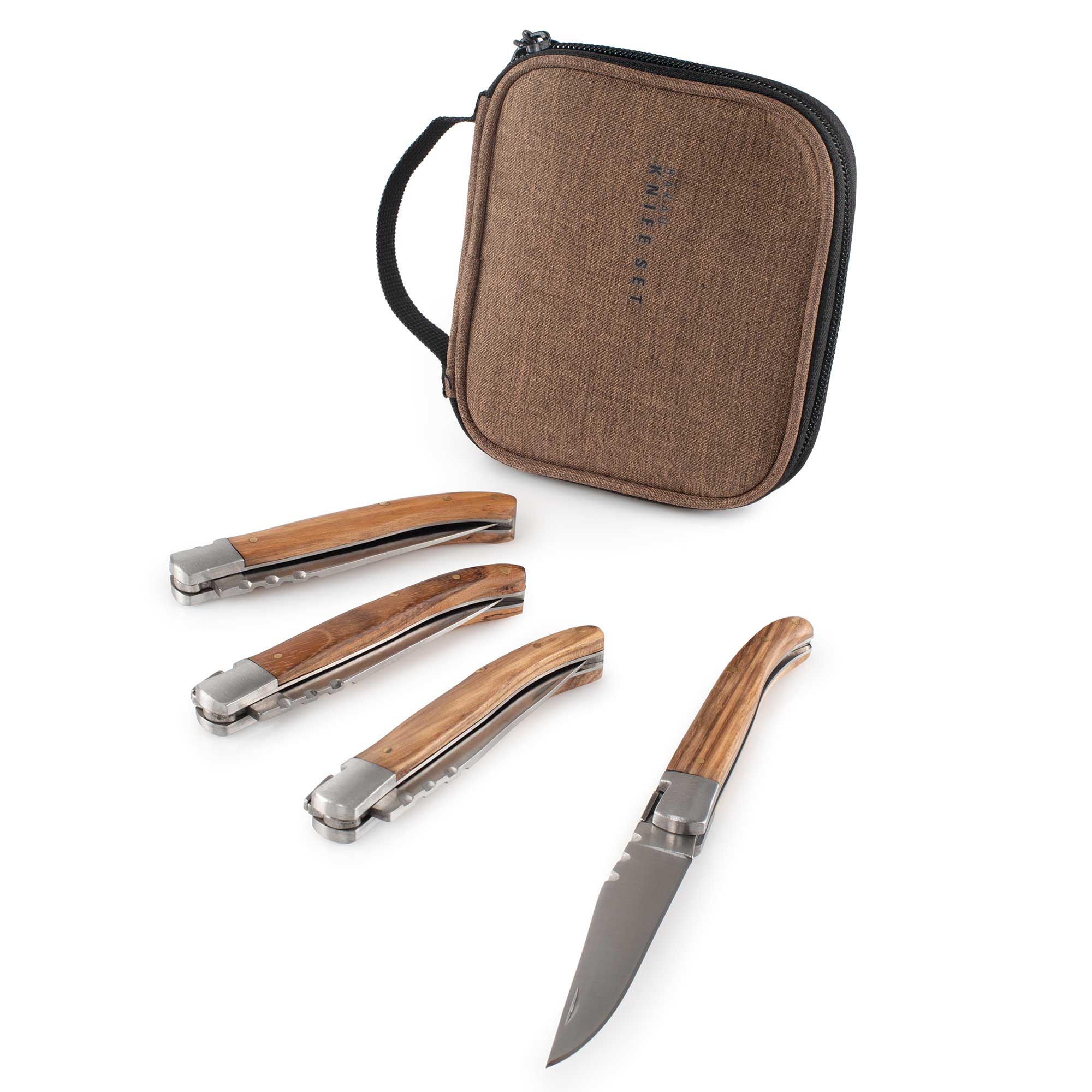 GSI Rakau set couteaux steak pliants inox bois