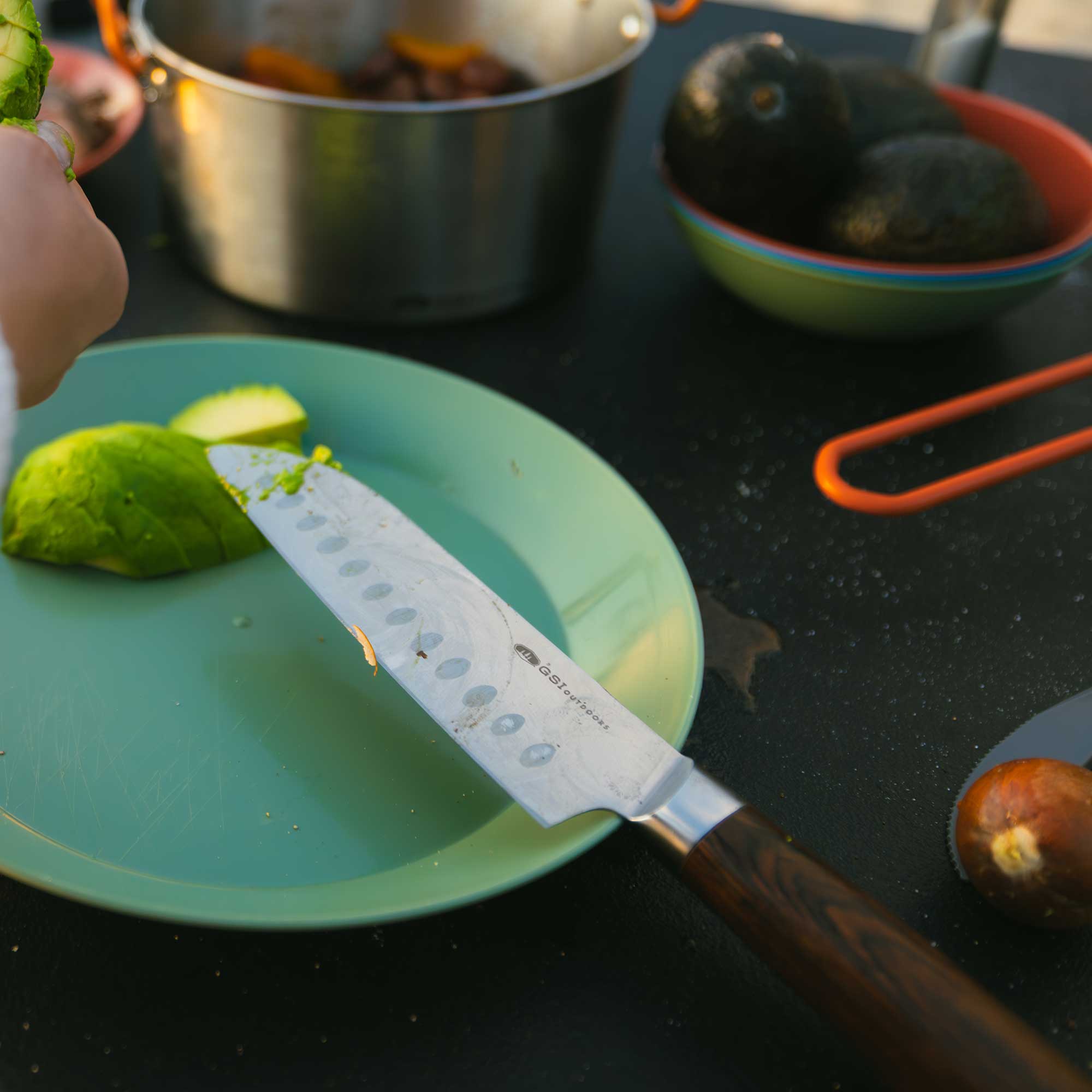 GSI Rakau couteau chef santoku 15 cm étui
