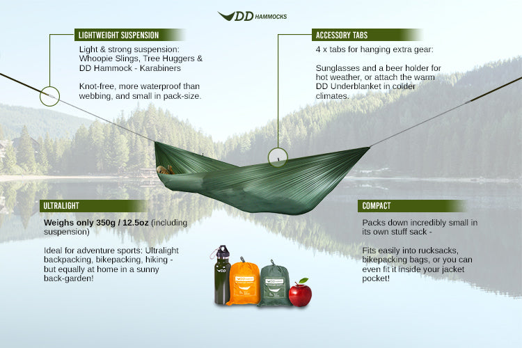 DD Hammocks SuperLight hamac ultraléger olive 350 g