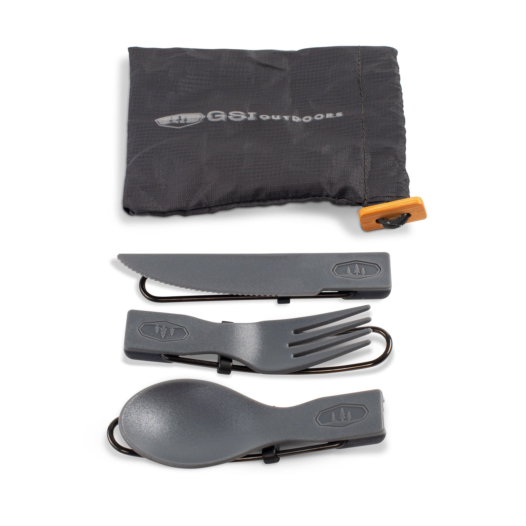 GSI Tekk Trio set couverts pliants gris 3 pièces