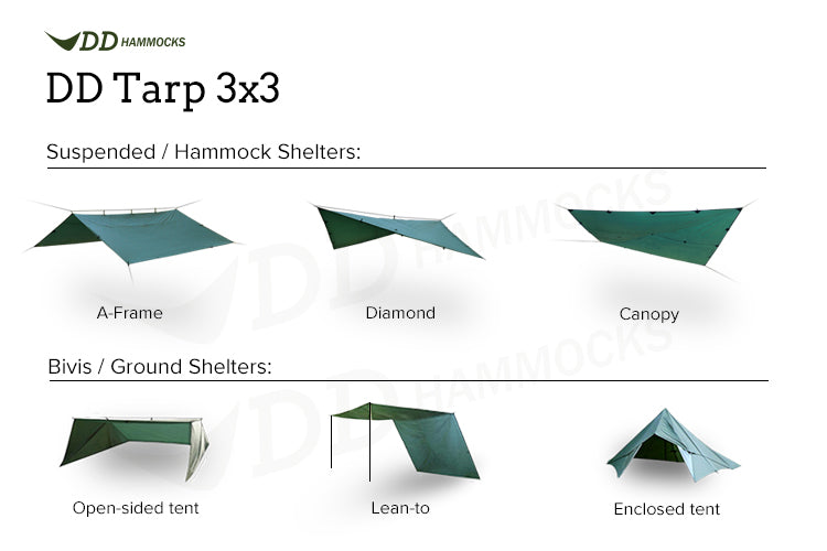 DD Hammocks Tarp 3x3 bâche hamac 3000 mm