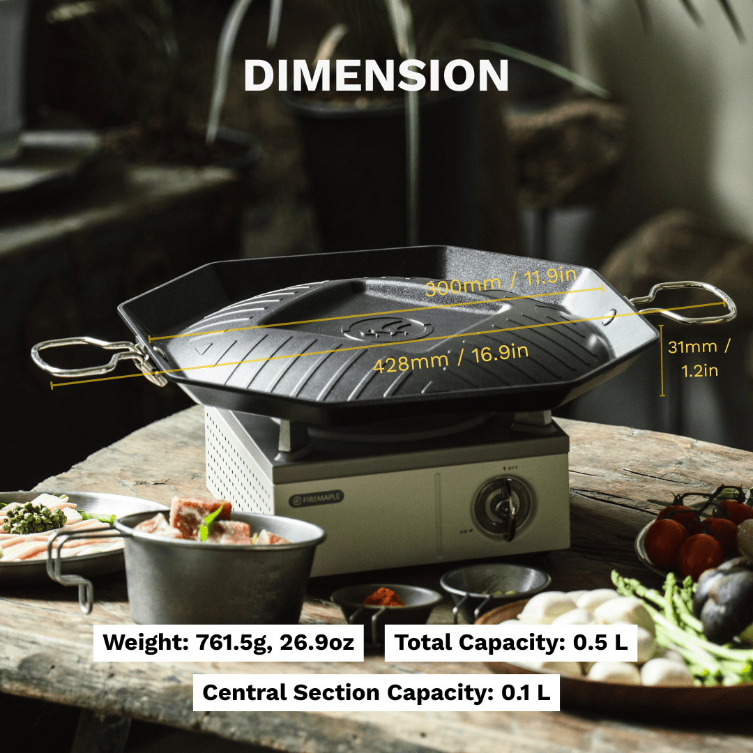 FireMaple SizzlePro poêle grill camping double zone aluminium