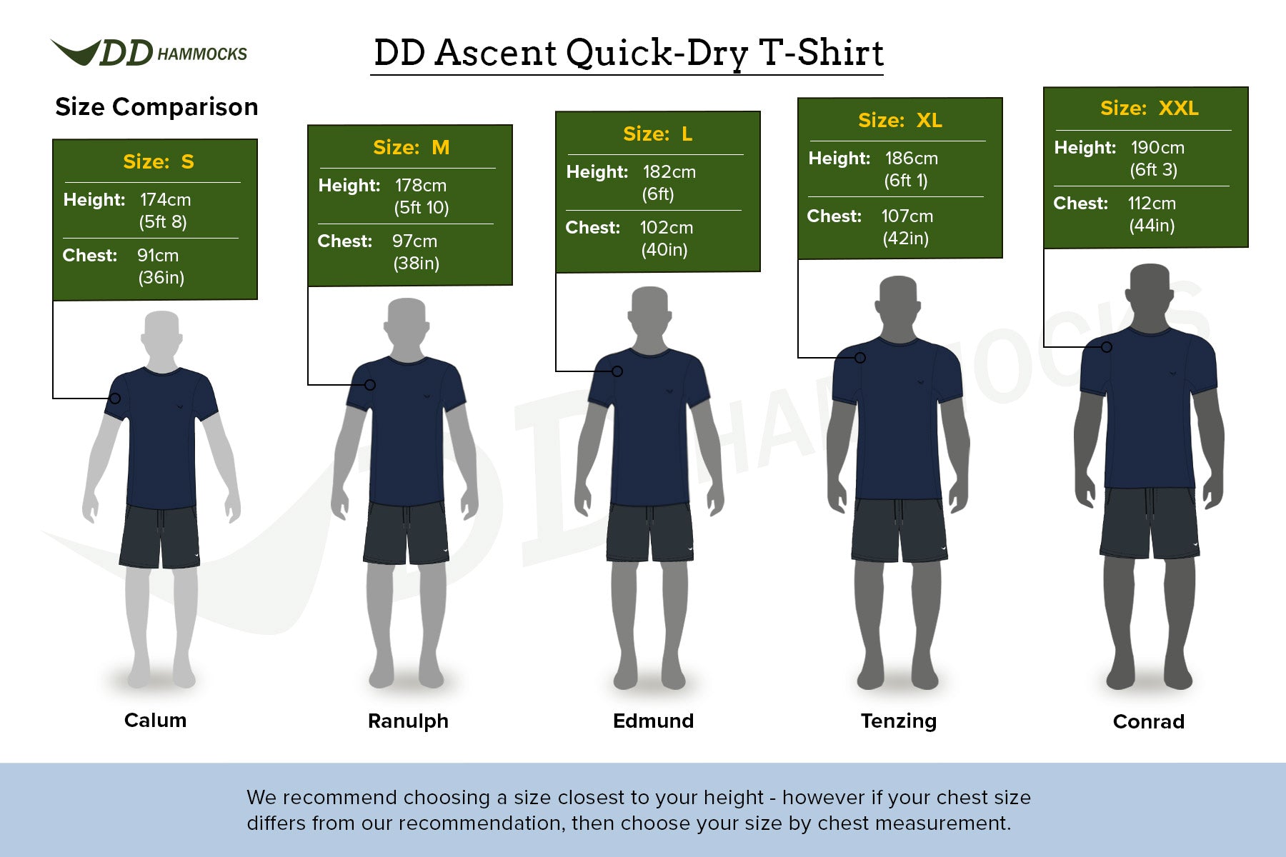 DD Ascent T-Shirt séchage rapide bleu ou noir
