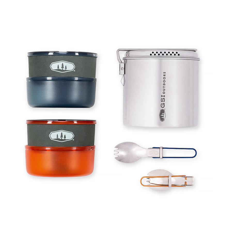 GSI Glacier Dualist kit popote inox 2 personnes